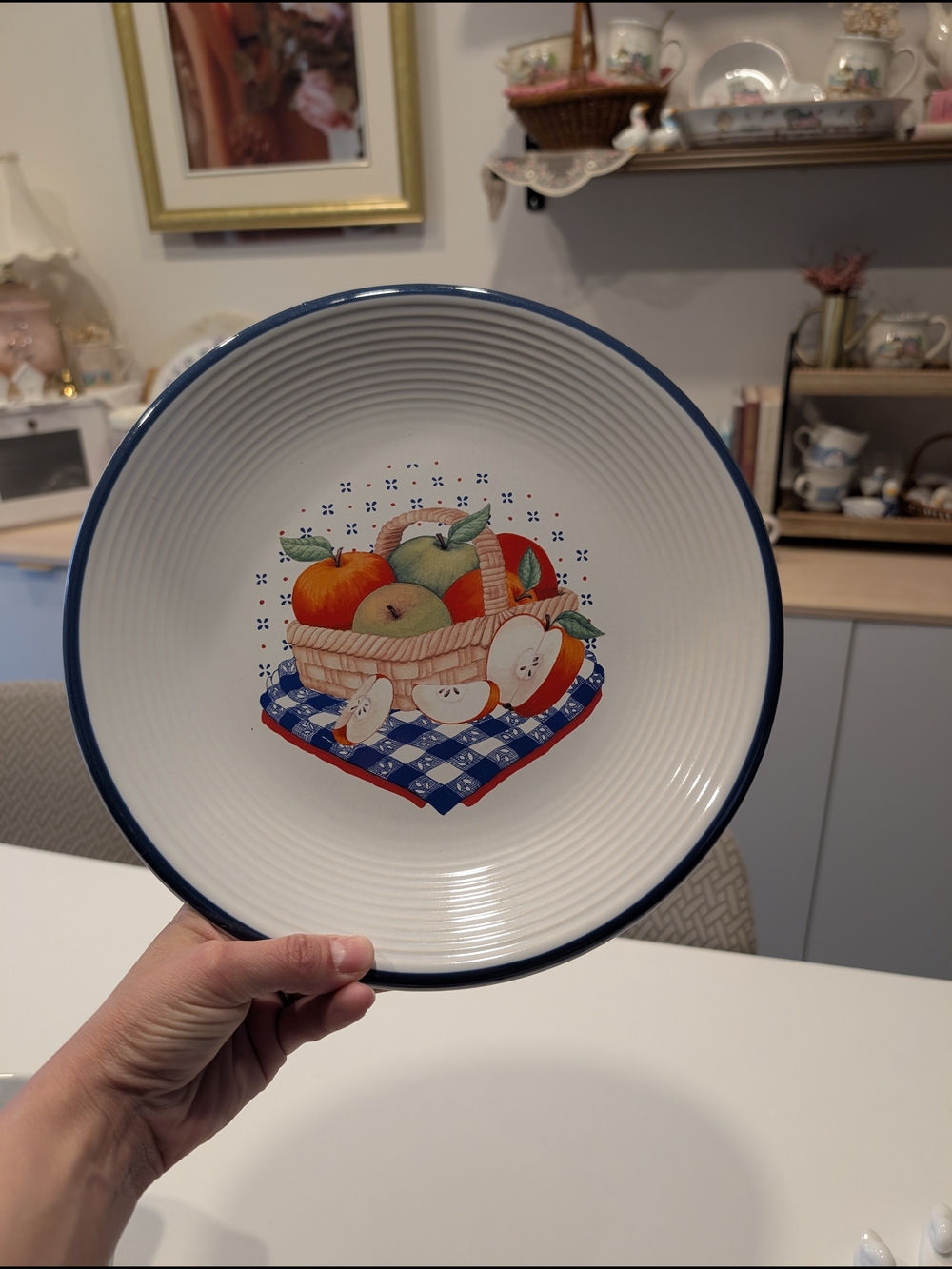 Century Stoneware “Apple Basket” Plate – Vintage Country Kitchen Design